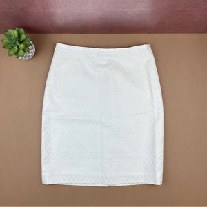 J. McLaughlin Cream Yellow Geometric Print Pencil Straight Skirt Women Size 0